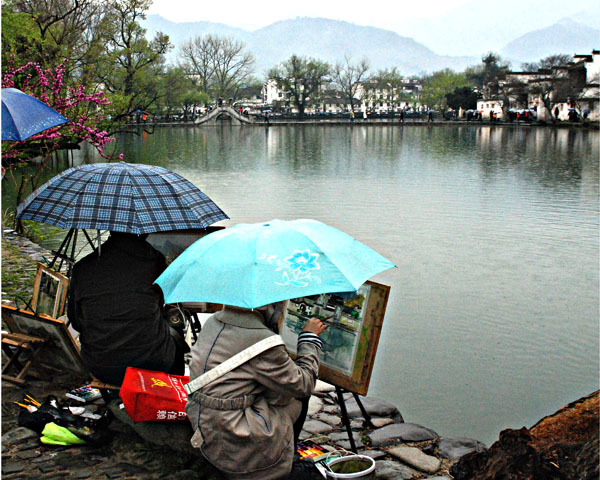 《雨中寫(xiě)生》+浙江杭州+袁樹(shù)德.jpg